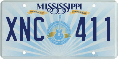 MS license plate XNC411