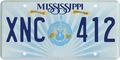 MS license plate XNC412