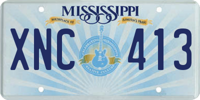 MS license plate XNC413