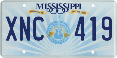 MS license plate XNC419