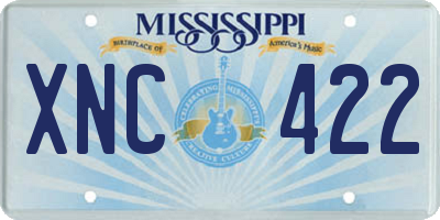 MS license plate XNC422