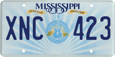 MS license plate XNC423