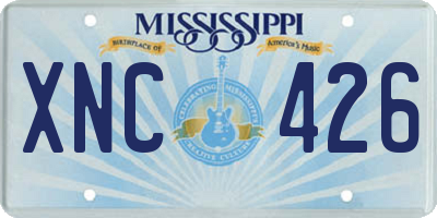 MS license plate XNC426
