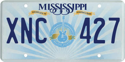 MS license plate XNC427