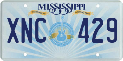 MS license plate XNC429