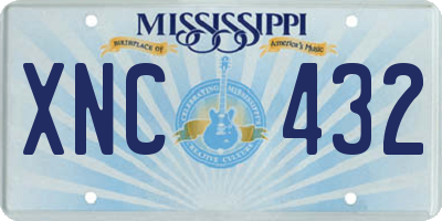 MS license plate XNC432