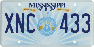 MS license plate XNC433