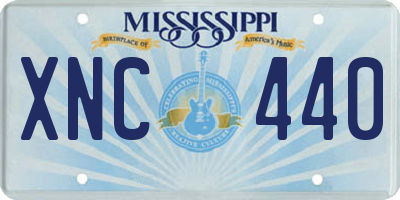 MS license plate XNC440