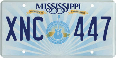 MS license plate XNC447
