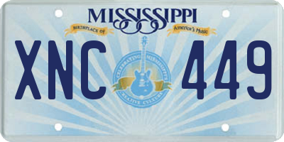 MS license plate XNC449