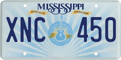 MS license plate XNC450