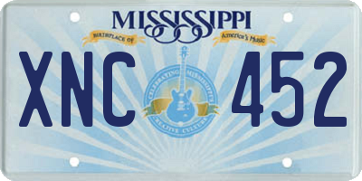 MS license plate XNC452
