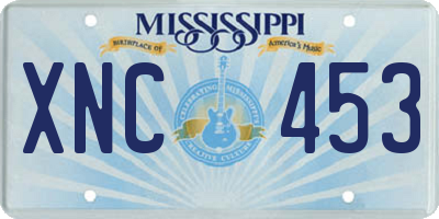 MS license plate XNC453