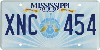MS license plate XNC454
