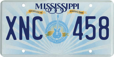 MS license plate XNC458
