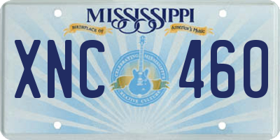 MS license plate XNC460