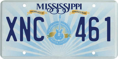 MS license plate XNC461