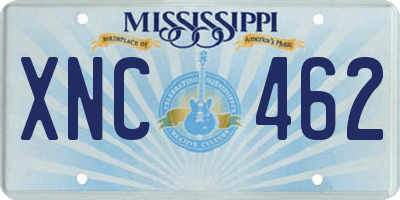 MS license plate XNC462
