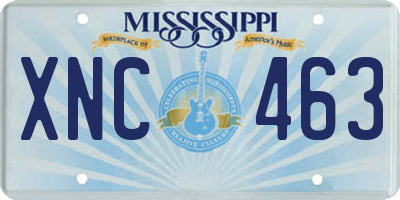 MS license plate XNC463