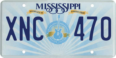 MS license plate XNC470