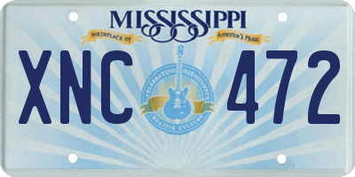 MS license plate XNC472
