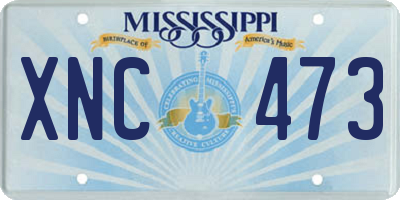 MS license plate XNC473
