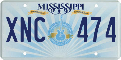 MS license plate XNC474
