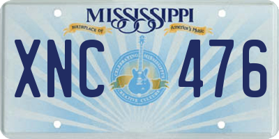 MS license plate XNC476