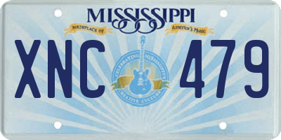 MS license plate XNC479