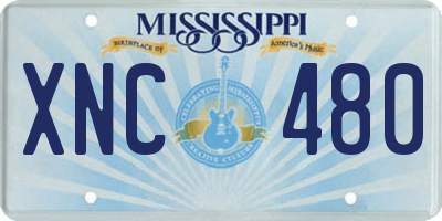 MS license plate XNC480