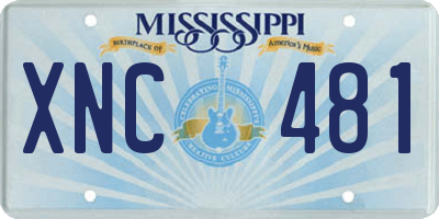 MS license plate XNC481