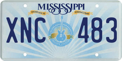 MS license plate XNC483