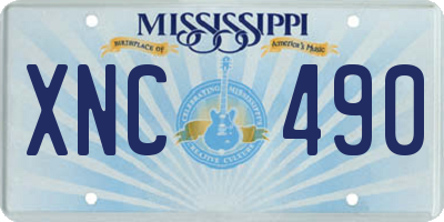 MS license plate XNC490