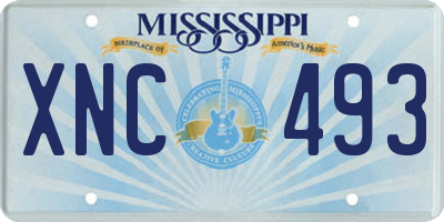 MS license plate XNC493