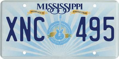MS license plate XNC495