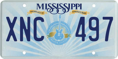MS license plate XNC497