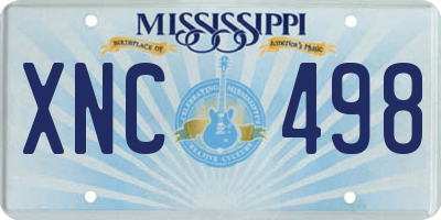 MS license plate XNC498