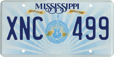 MS license plate XNC499