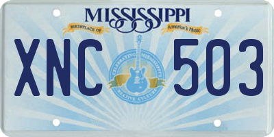 MS license plate XNC503