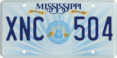 MS license plate XNC504