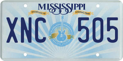 MS license plate XNC505