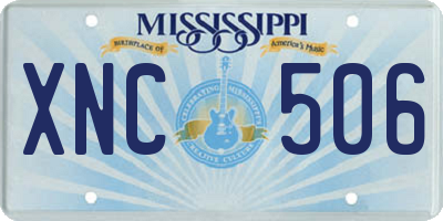 MS license plate XNC506