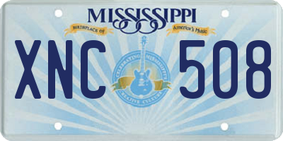 MS license plate XNC508
