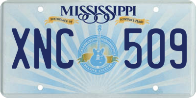 MS license plate XNC509