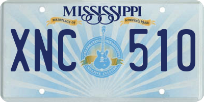 MS license plate XNC510