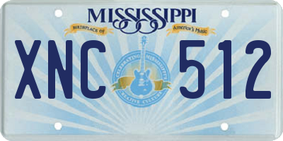 MS license plate XNC512