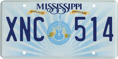 MS license plate XNC514