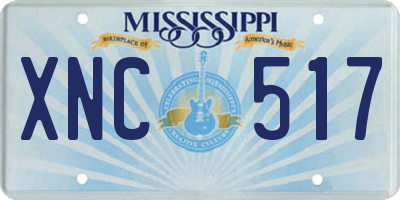 MS license plate XNC517