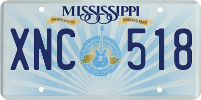 MS license plate XNC518