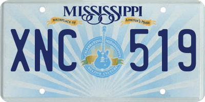 MS license plate XNC519